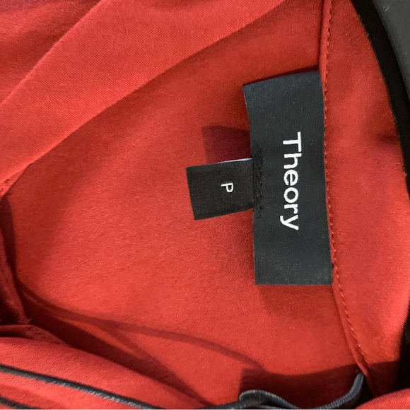 Brand new Theory Jazlina short sleeve blouse. Silk in a stunning red/rust colour - Picture 3 of 4